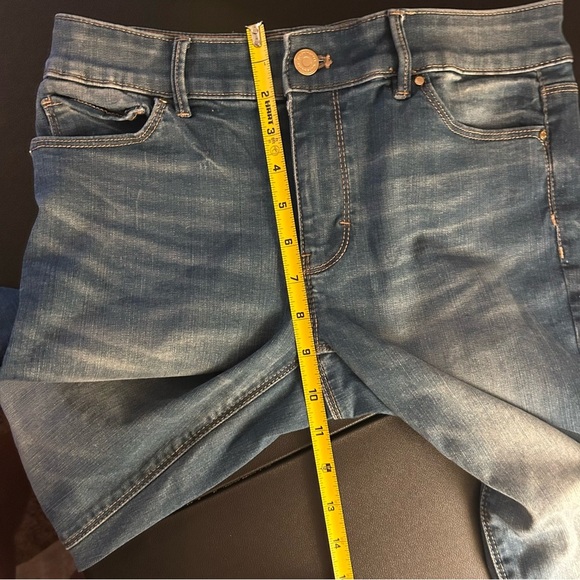 White House Black Market Women's Jeans Sz 4 Embroidered Bottom Cuff Skinny Crop - Picture 9 of 13